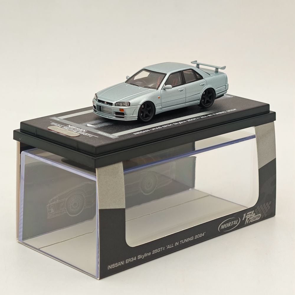 MORTAL 1:64 NISSAN SKYLINE ER34 Skyline 25GT-t Jouets miniatures moulés sous pression Modèles de voitures Collection de loisirs Cadeaux TOUT EN TUNING 2024