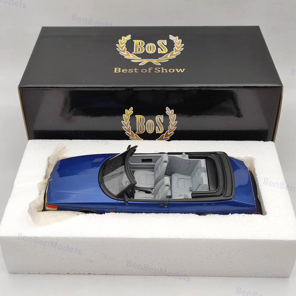 1/18 BOS 1987 Saab 900 Cabrio Blue BOS165 Resin Model Car Limited Collection