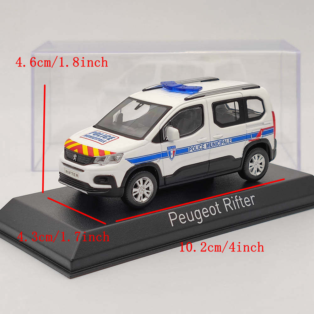 Norev – Peugeot Rifter Police Municipale 1/43, modèles moulés sous pression, voiture de Collection, jouets, cadeau, 2019