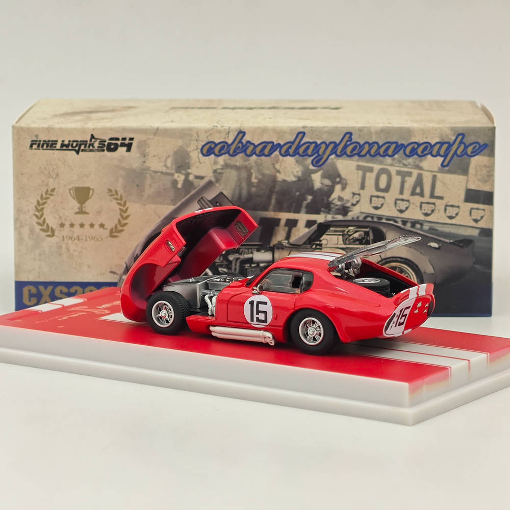Fine Works 1:64 Shelby Cobra Daytona Coupé Miniature Hobby Jouets moulés sous pression Modèles de voitures Collection Cadeaux