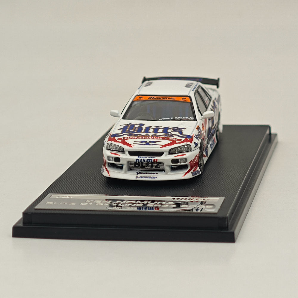 MORTAL 1:64 NISSAN BLITZ D1 SKYLINE ER34 URAS K5-660R MJ STYLE Drift Car Edition Miniature Diecast Toys Modèles de voitures Hobby Collection Cadeaux