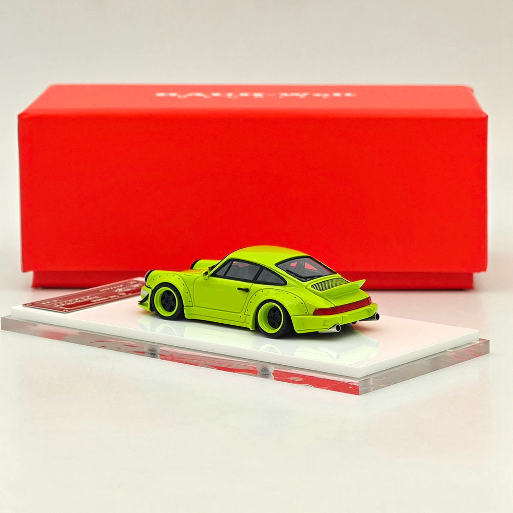 XKE Porsche 1/64 RWB rauh-welt BEGRIFF, modèles de voiture en résine vert pomme, collection limitée, cadeau automobile, 964