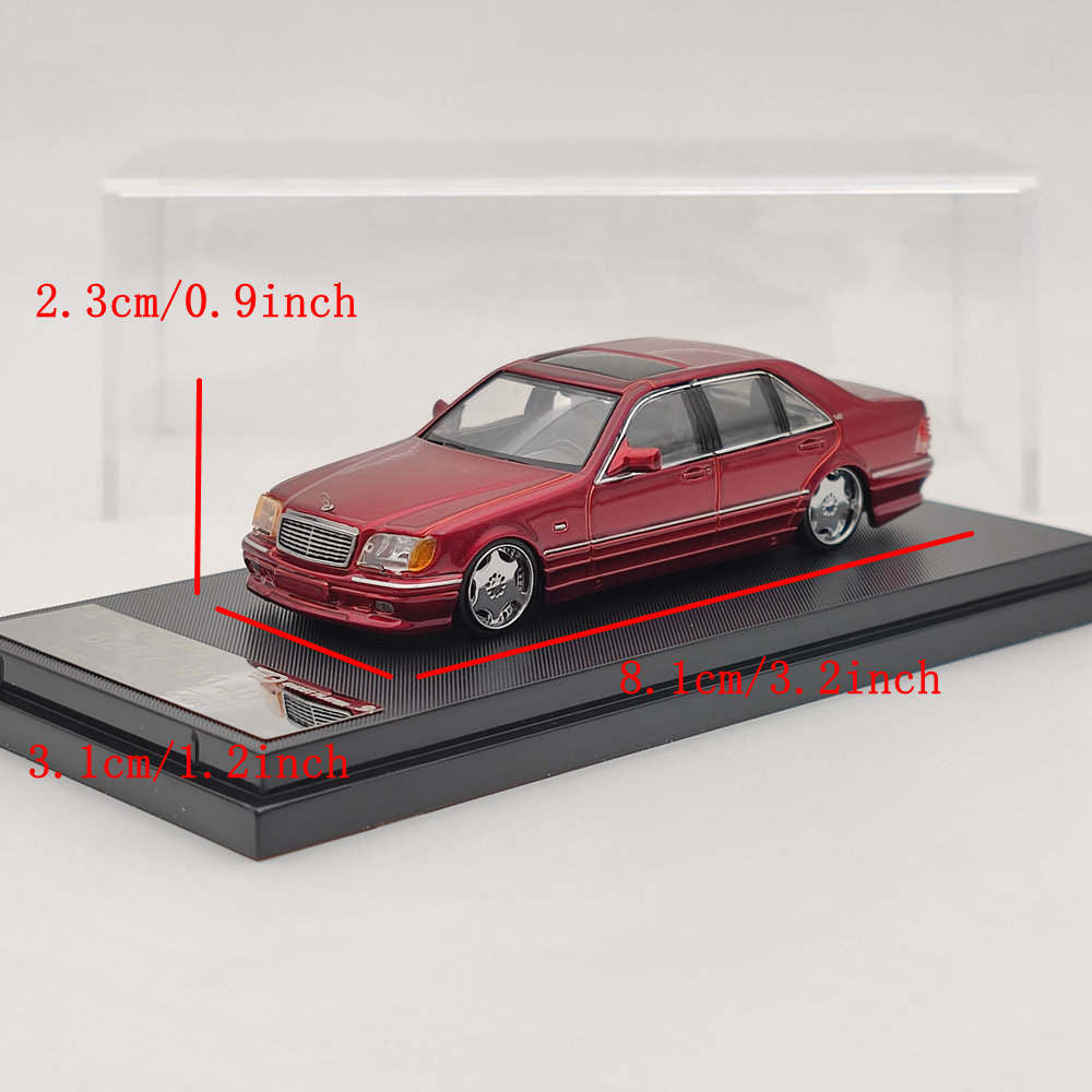 1/64 Street Weapon Benz W140 S600 Red Limited 499 Diecast Model Car Collection
