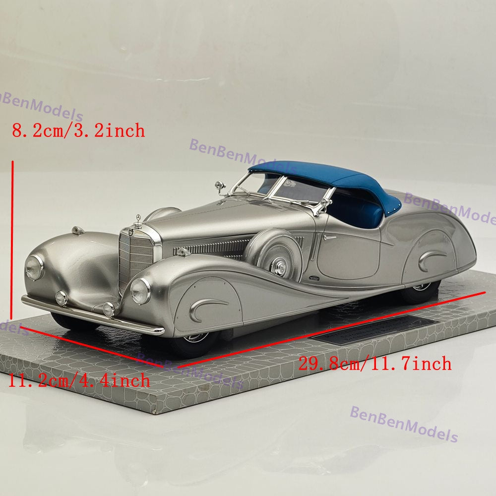1/18 AMC Mercedes Benz 540K W29 Silver Stromlinien Roadster Erdmann & Rossi 1936