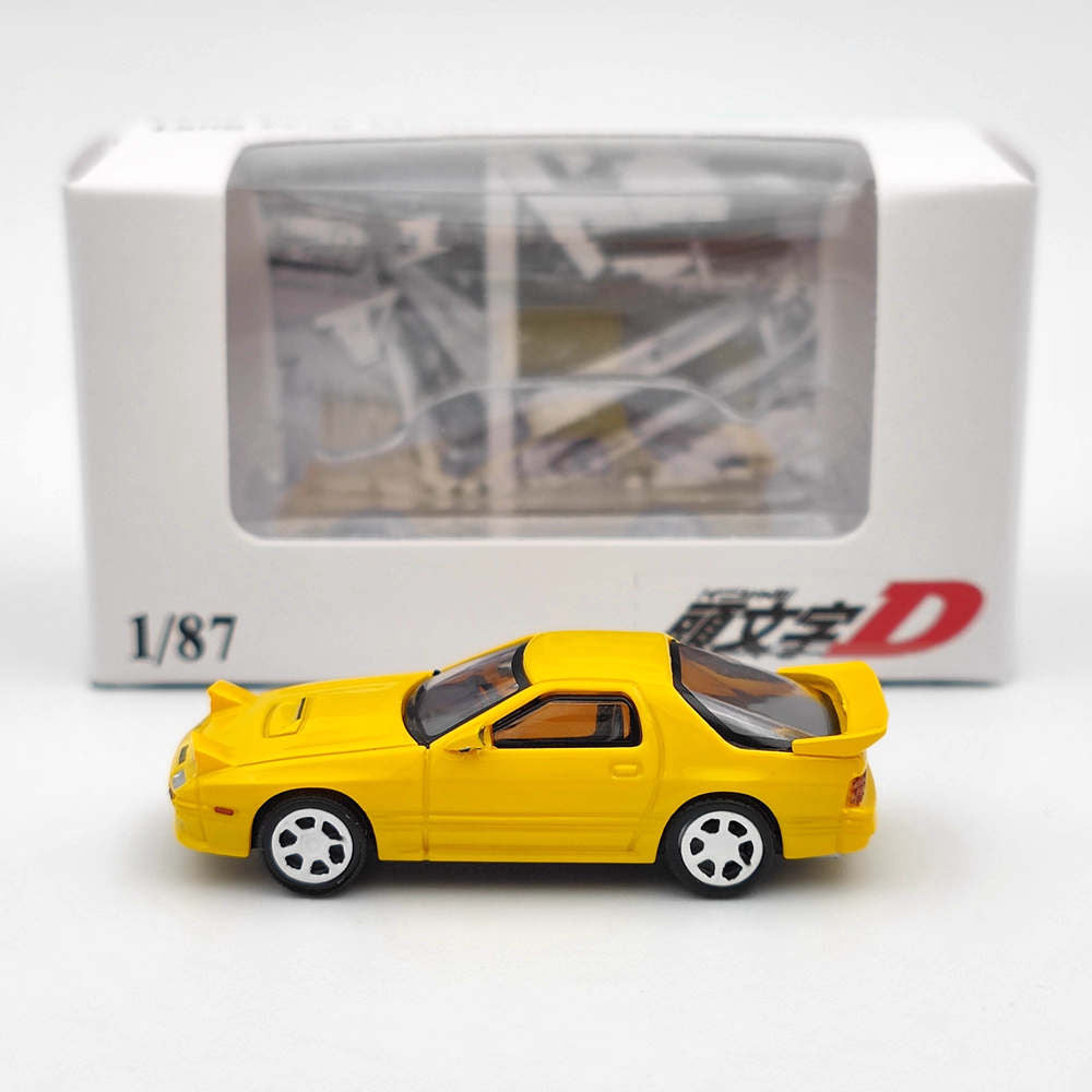 LF 1/87 Mazda Fc3s Initial D Jouets moulés sous pression Modèles de voitures Véhicules miniatures Hobby Cadeaux de collection