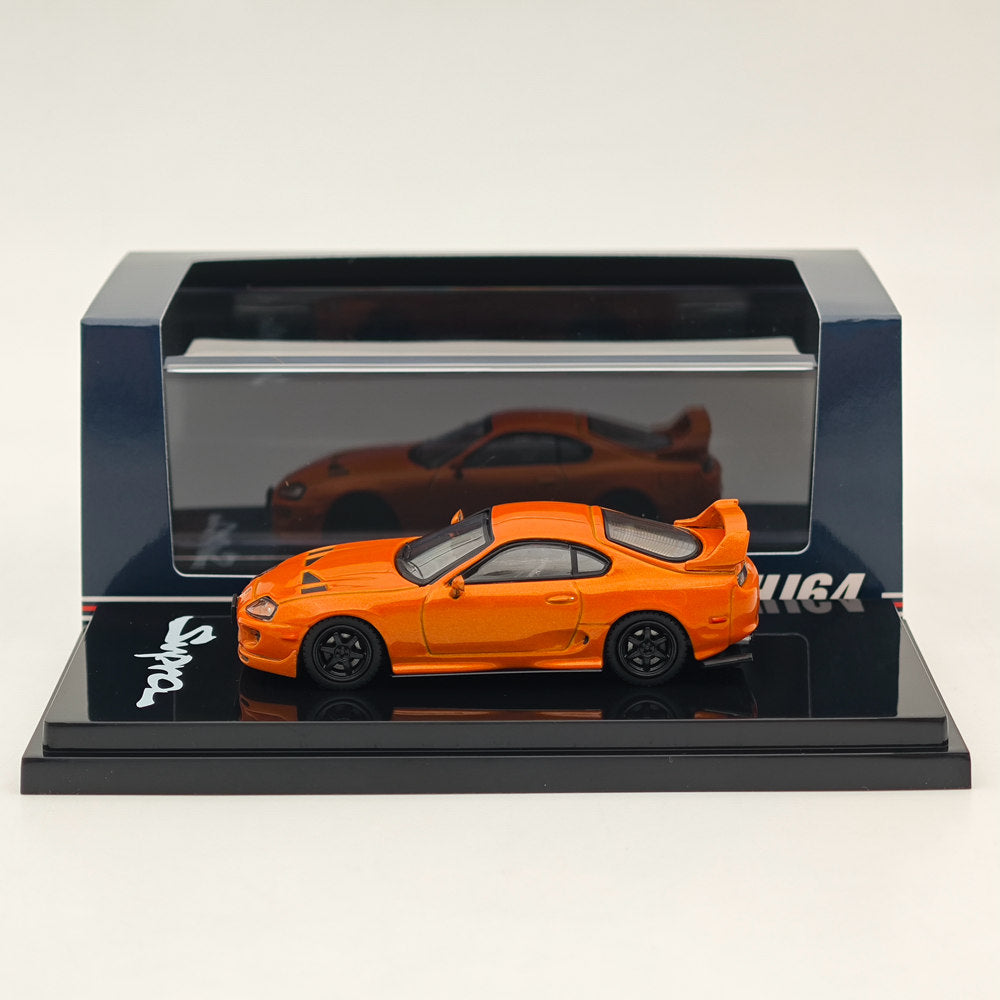 Hobby Japan 1 64 Toyota SUPRA JZA80 JDM CUSTOMIZED VERSION ORANGE METALLIC HJ644042P Diecast Models Car Collection