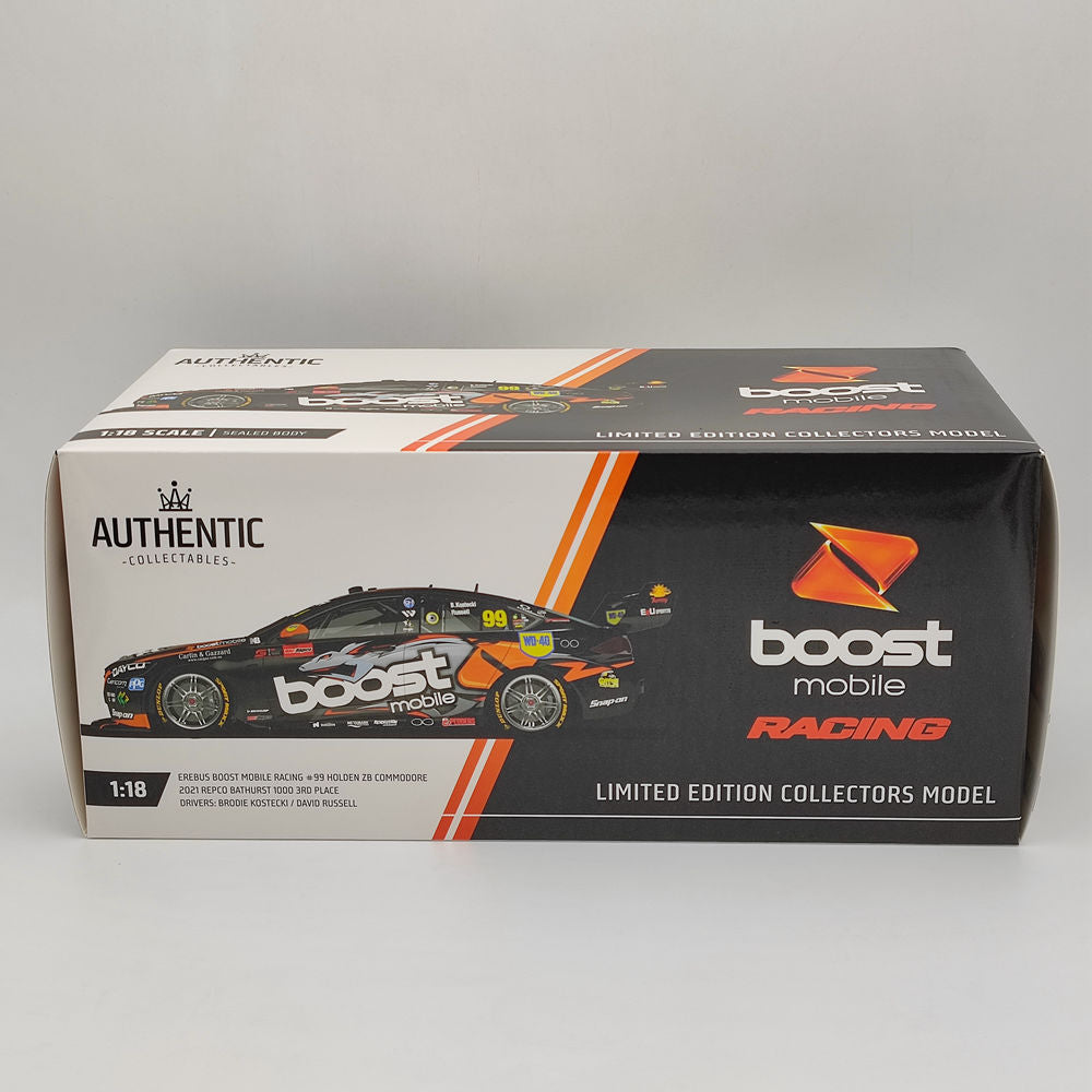 1/18 Authentique Erebus Boost Mobile Racing #99 ZB Commodore 2021 Résine Voiture Jouets Cadeau