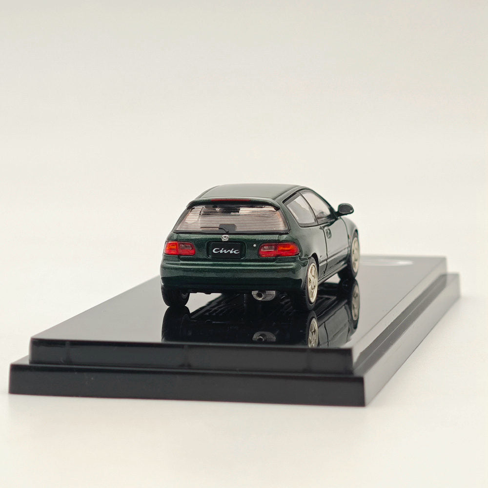 Hobby Japan 1/64 Honda CIVIC (EG6) Sir-S With Engine Display Model Lausanne Green (P) HJ641017SG Diecast Models Car Collection(Ships from the United States)