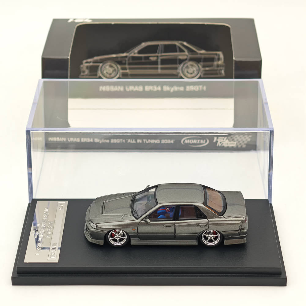 Mortal & OM 1:64 Nissan ER34 uras SKYLINE Miniature Diecast Toys Car Models Hobby Collection Gifts Limited 699