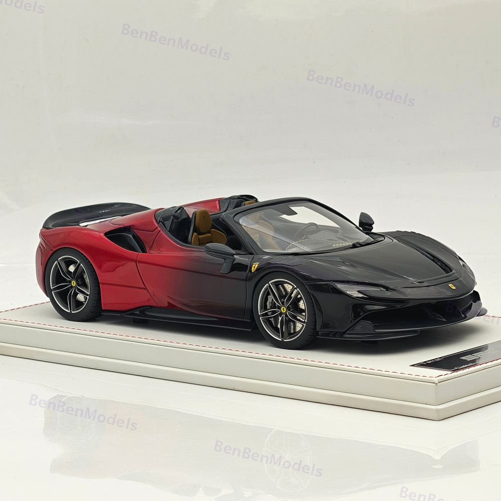 CE 1/18 Ferrari SF90 Spider Supercar Car Red Black Gradient Resin Diecast Model