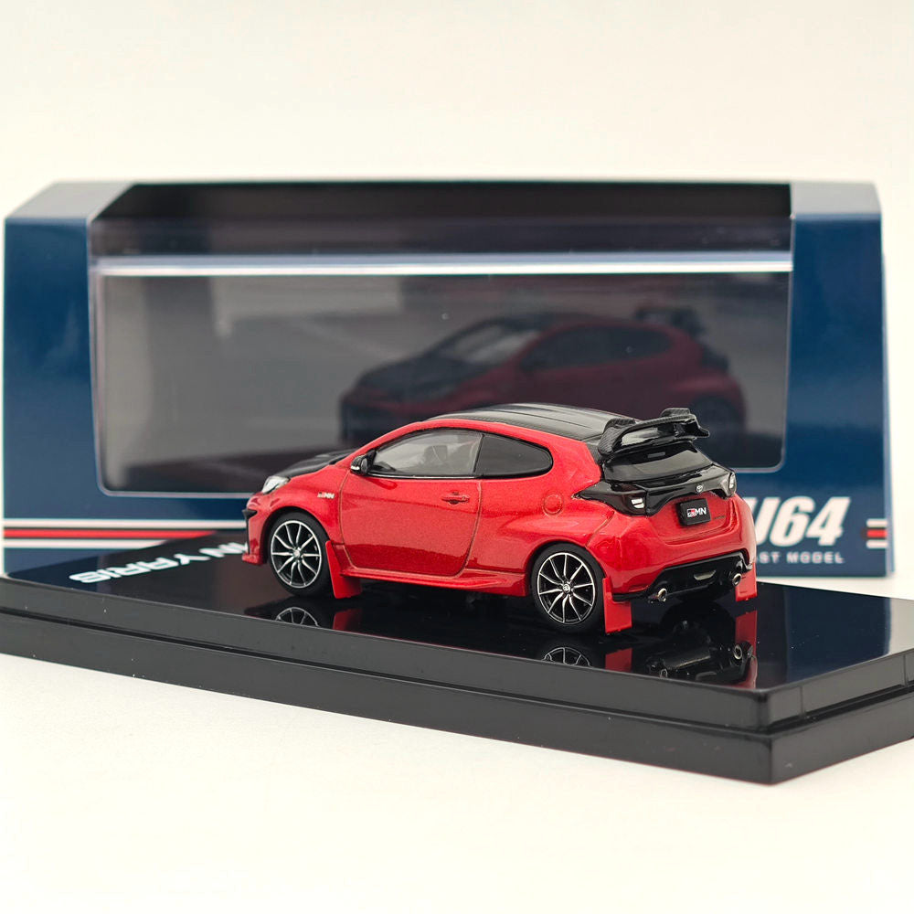 Hobby Japan 1:64 GRMN YARIS Rally Pacakge with GR PARTS Emotional Red II HJ643024RR Diecast Models Car Collection
