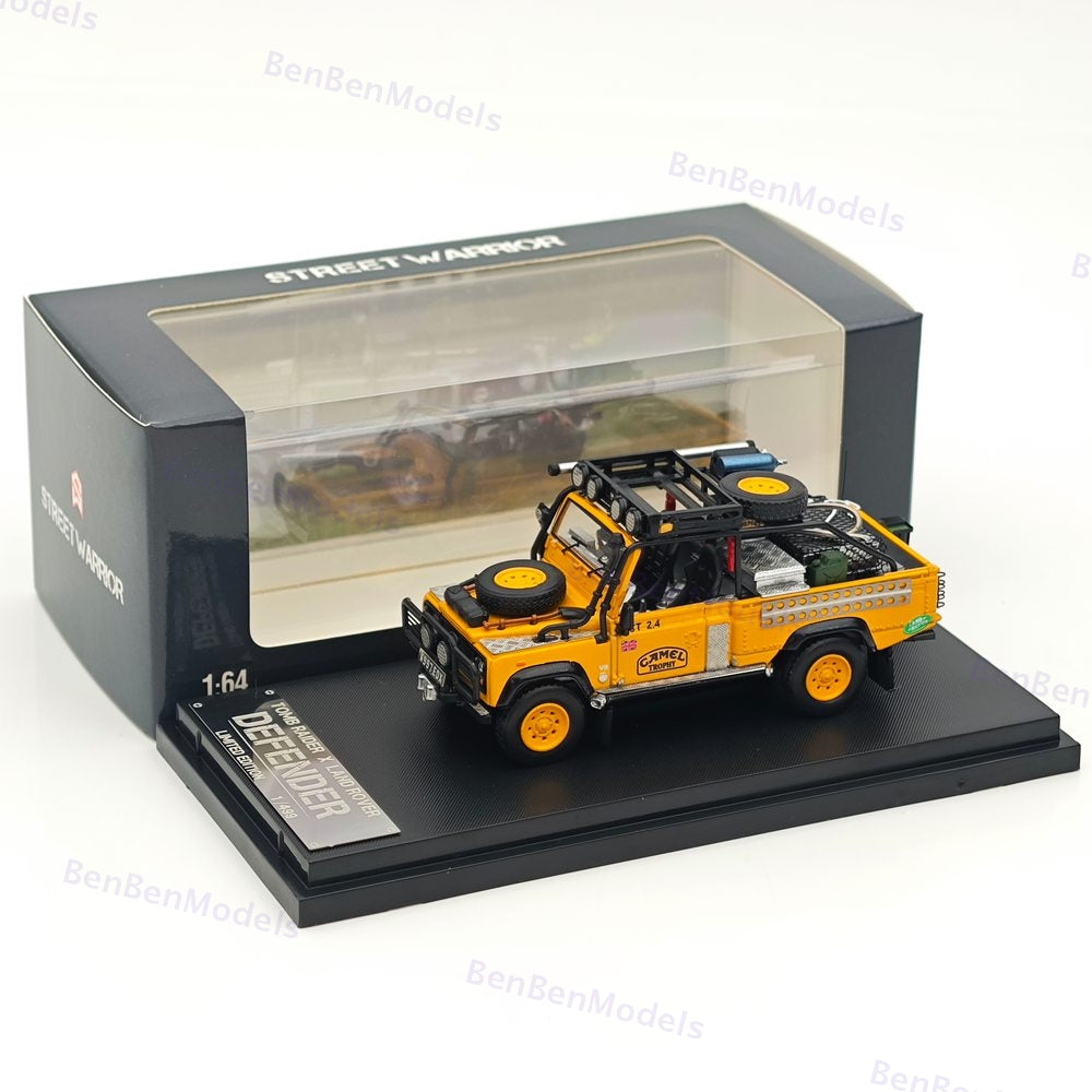 1:64 SW Yellow Camel Defender 90 Pickup Sports Model Diecast Metal Car Limited