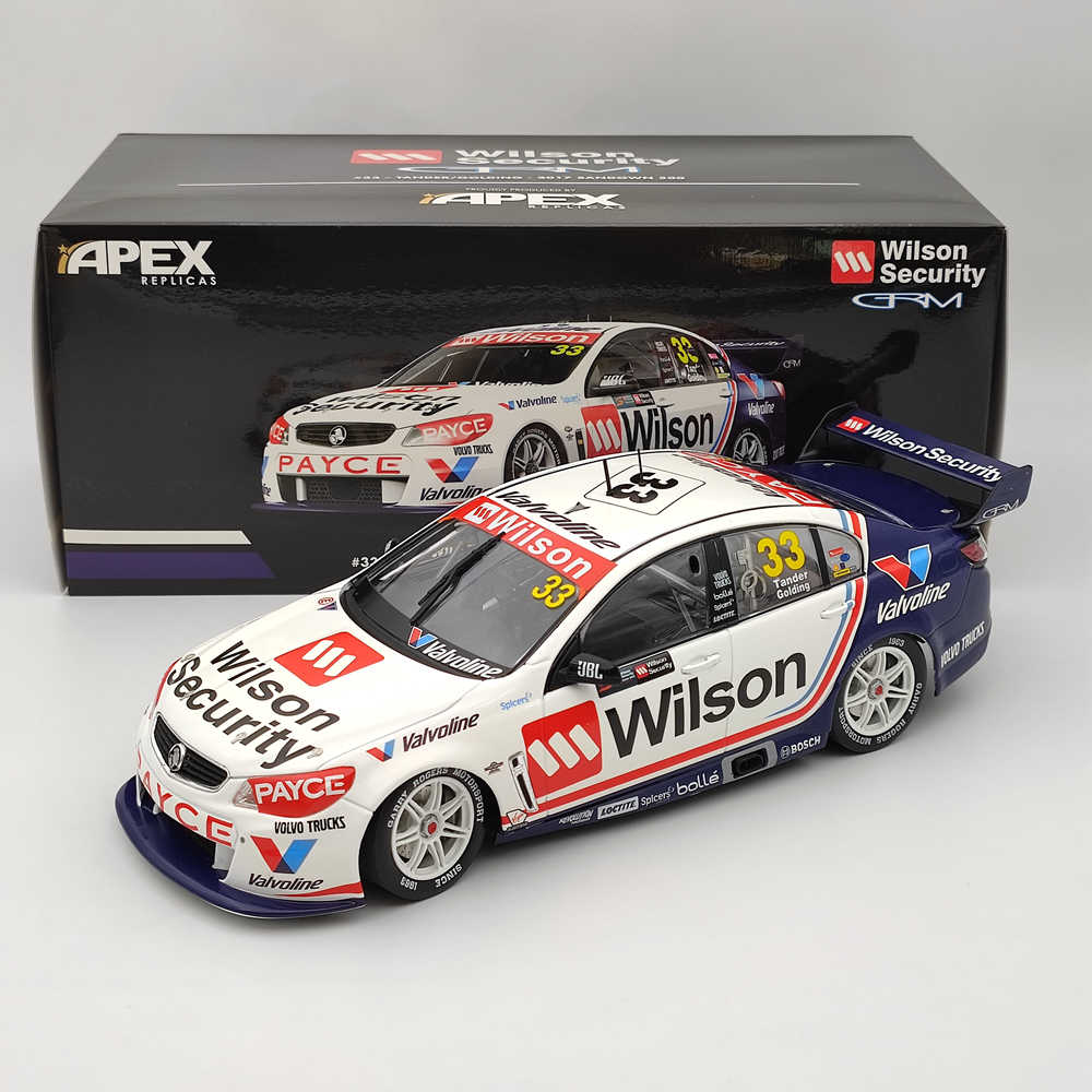 1/18 Apex Wilson Racing #33 Tander/Golding 2017 Sandown 500 AD80709 Modèles moulés sous pression Collection limitée