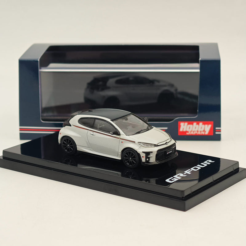 Hobby Japan 1:64 Toyota GR-Four YARIS RZ High performance GR Parts Platinum White Pearl Mica HJ642024GPW Diecast Models Car Collection