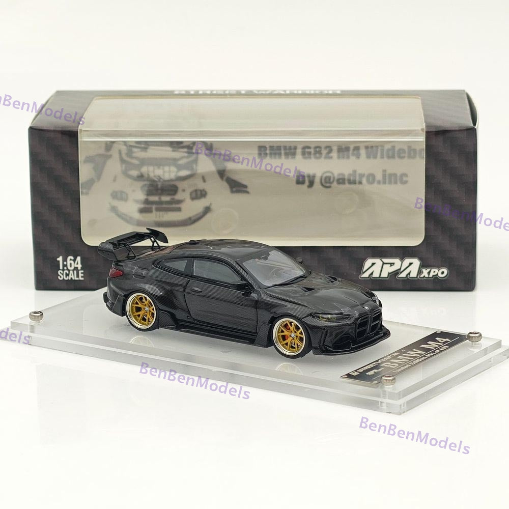 1:64 SW M4 G82 Widebody KIT APAxpo All Carbon Black Diecast Model Car Collection
