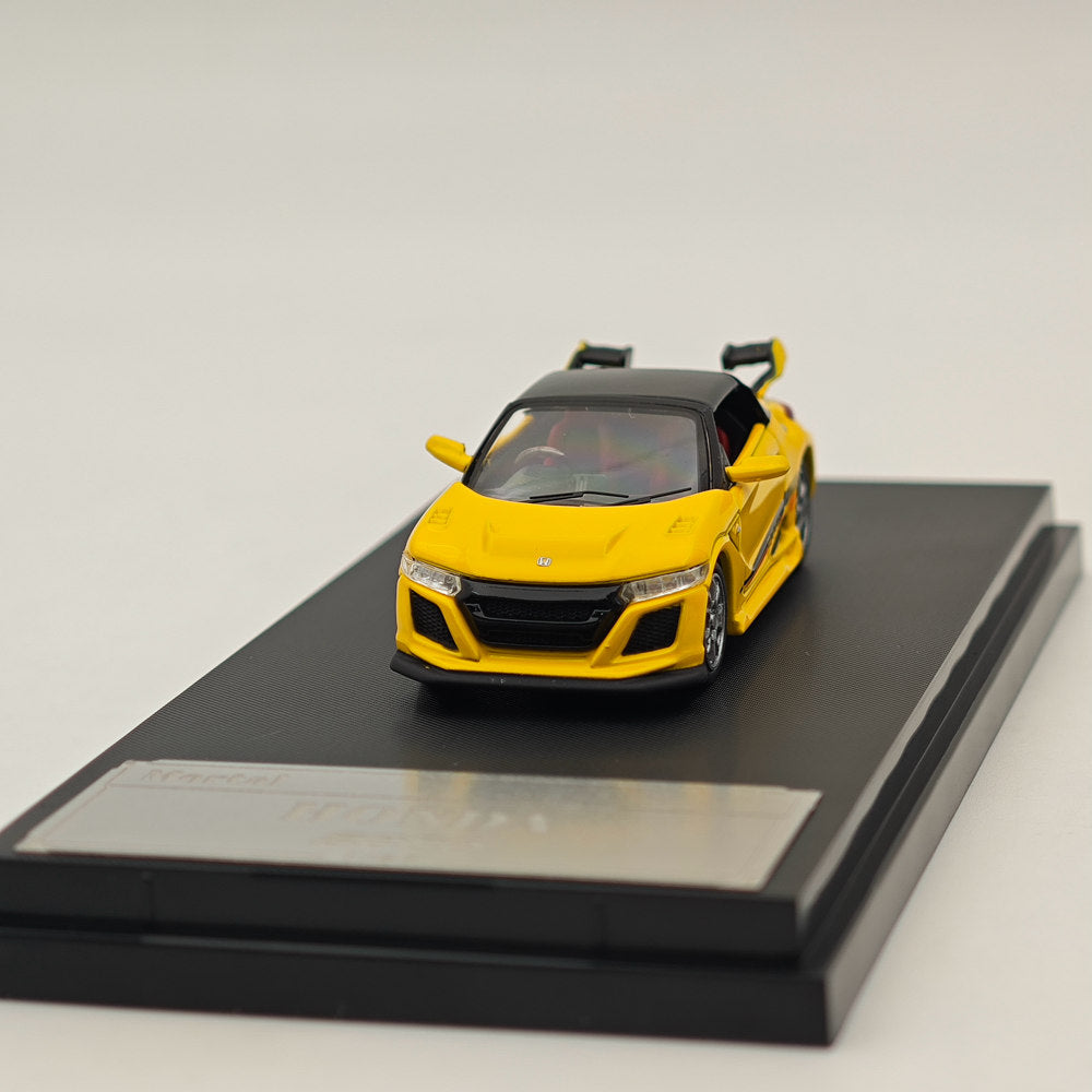 Mortal 1:64 Honda S660 Mugen Cabriolet avec capote Jouets moulés sous pression Modèles de voitures Collection Cadeaux Édition limitée