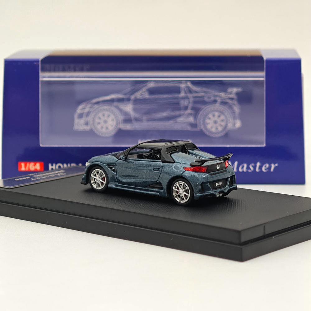 Master 1:64 Honda S660 Mugen Cabriolet Jouets moulés sous pression Modèles de voitures Collection Cadeaux Édition limitée
