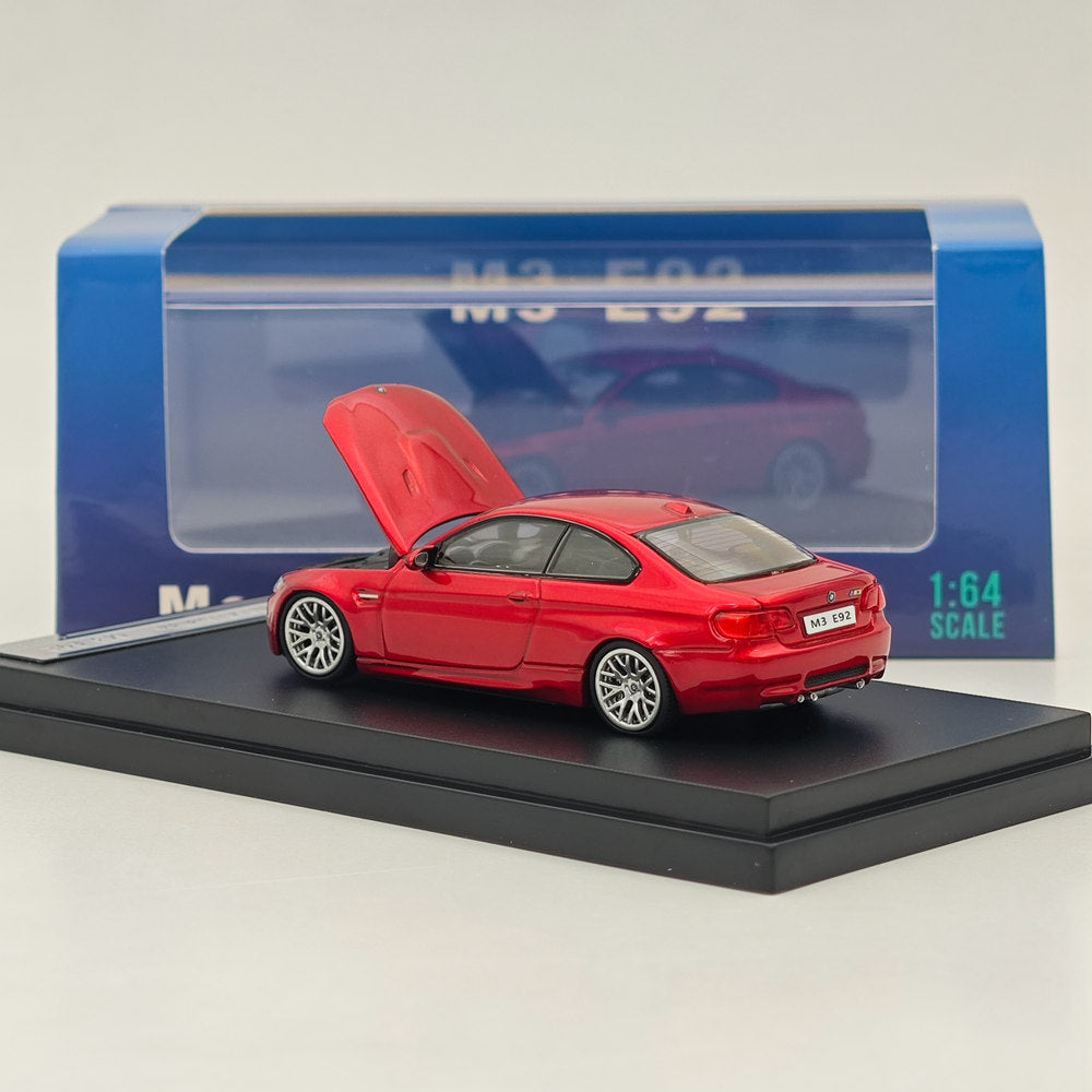 Modèle réduit de voiture moulée sous pression BMW E92 M3 rouge métallisé, édition limitée, 1/64