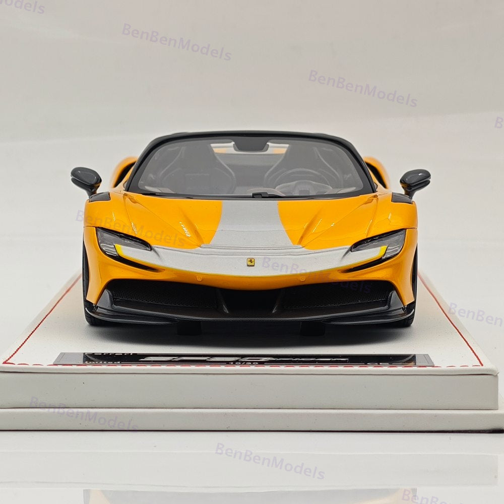 CE 1/18 Ferrari SF90 Spider Supercar Car Yellow Resin Model Limited Collection