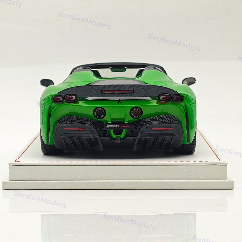 CE 1/18 Ferrari SF90 Spider Supercar Car Green Resin Model Limited Collection