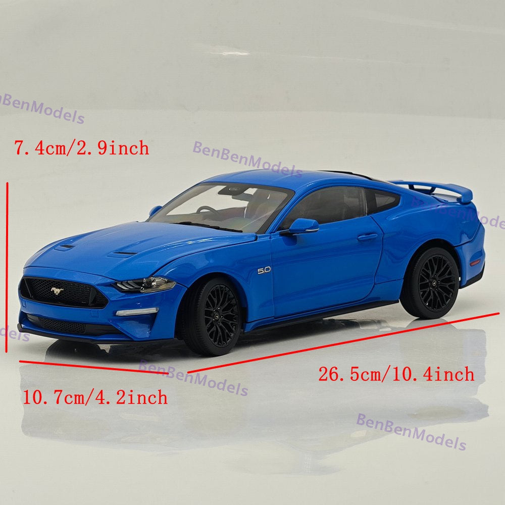 DM 1/18 Scale Model Replicas Ford Mustang GT 2019 Widebodykit Pack RHD Blue