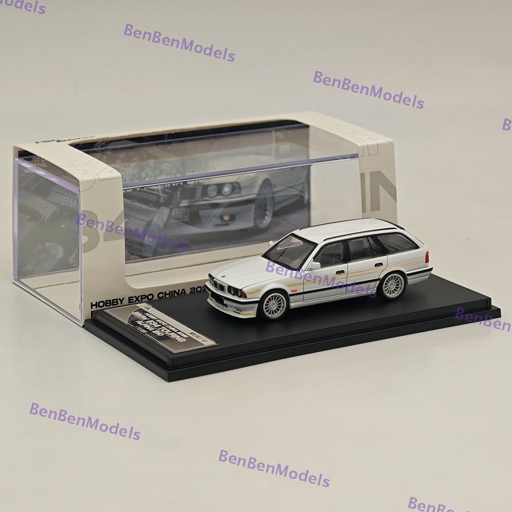 Mortal 1:64 BMW E34 M5 TOURING Wagon Openable Hood 2025 HEC Miniature Diecast Toys Car Models Collection Gifts White