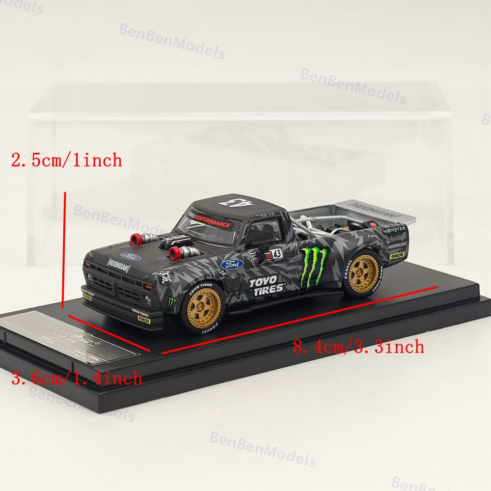 Street Weapon SW 1:64 1977 Ford F-150 Hoonitruck Tianmen - Black Pick Up Diecast
