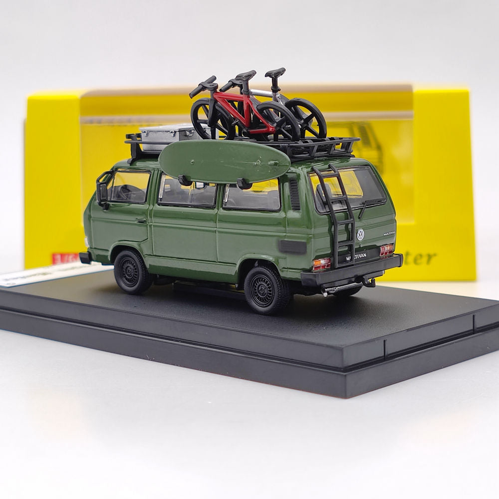 Master 1:64 Porsche B32 & VW T3 Multivan 1985 Van With Accessories Diecast Toys Car Models Miniature Hobby Exquisite Gifts