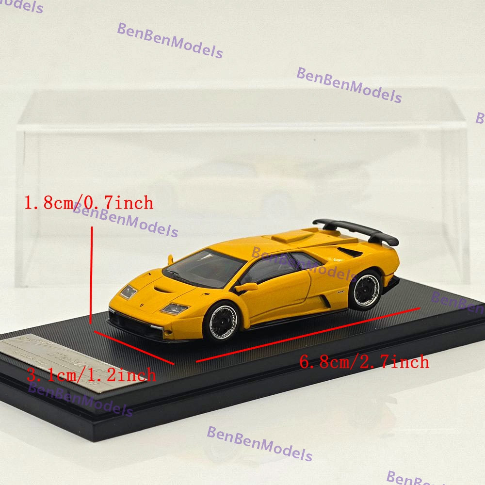 1:64 SH Yellow Diablo GT 1998 Racing Sports Model Diecast Models Car Limited