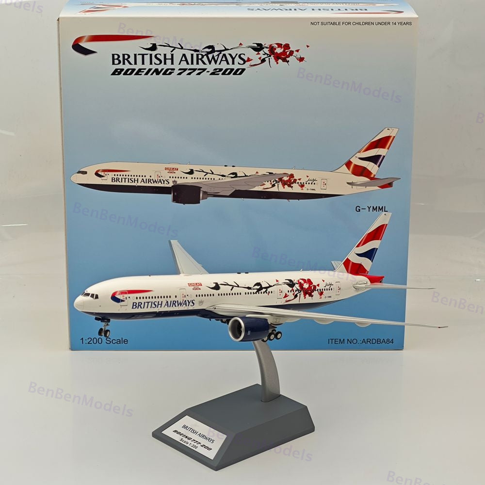 1:200 ARD British Airways Boeing 777-200 / G-YMML / ARDBA84 / WITH STAND/Diecast