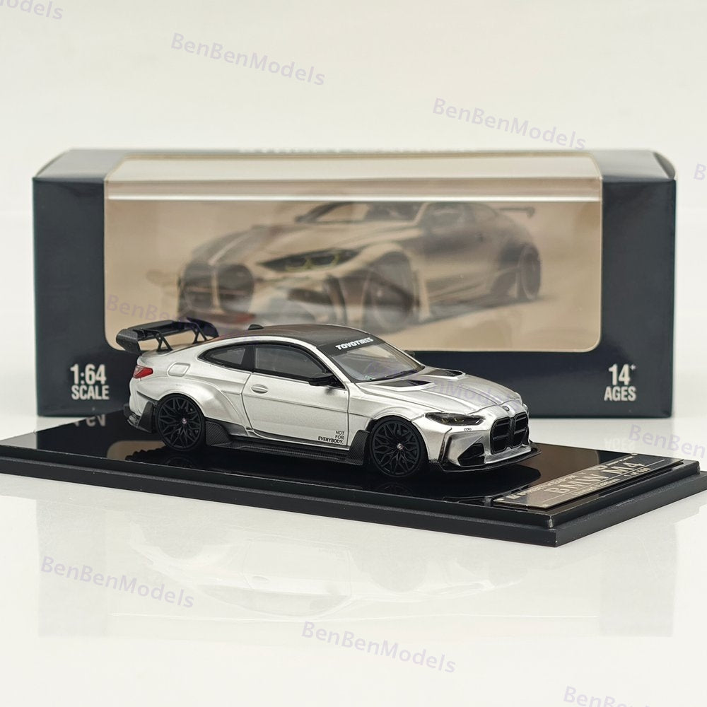 1:64 SW BMW M4 G82 Silver Sports Diecast Models Car Limited Collection Gifts