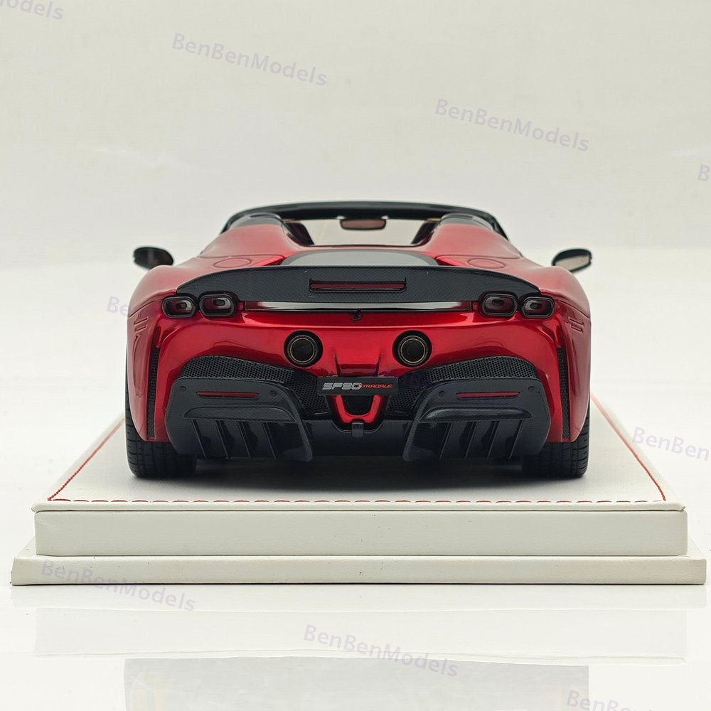 CE 1/18 Ferrari SF90 Spider Supercar Car Red Black Gradient Resin Diecast Model