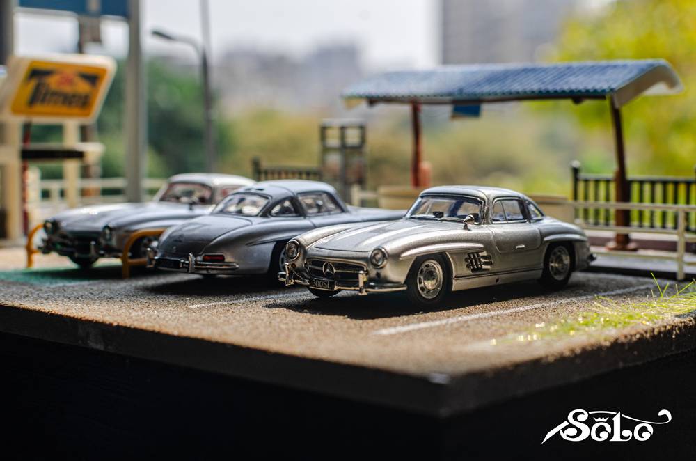 Solo1:64 Mercedes Benz 300SL Collection Diecast Toys Car Models Miniature Hobby Gifts Silvery