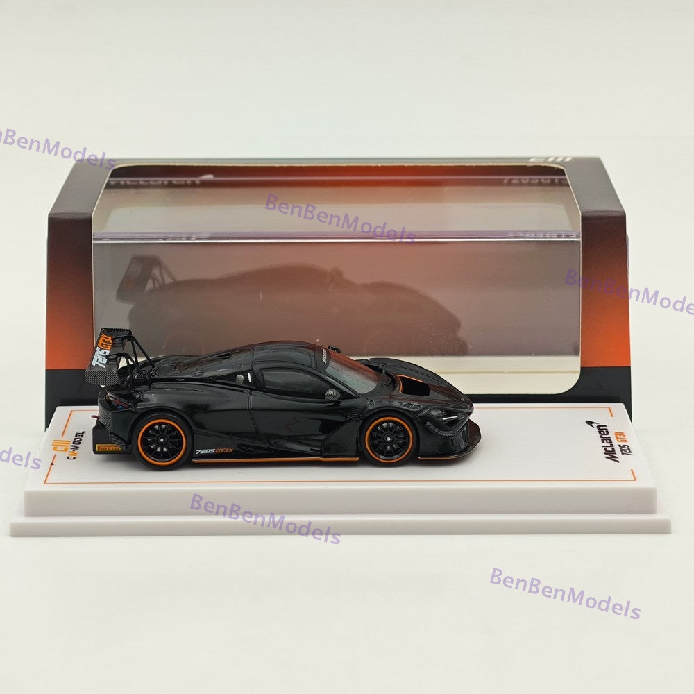 1/64 CM McLaren 720S GT3 X Super Racing Sports Black Diecast Model Car Limited