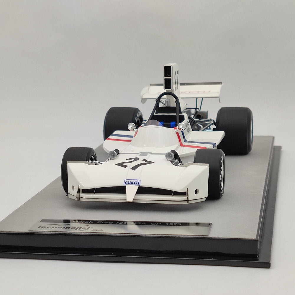 1/18 Tecno March Ford 731 USA GP 1973 #27 James Hunt Ltd 120 pièces Voiture en résine blanche