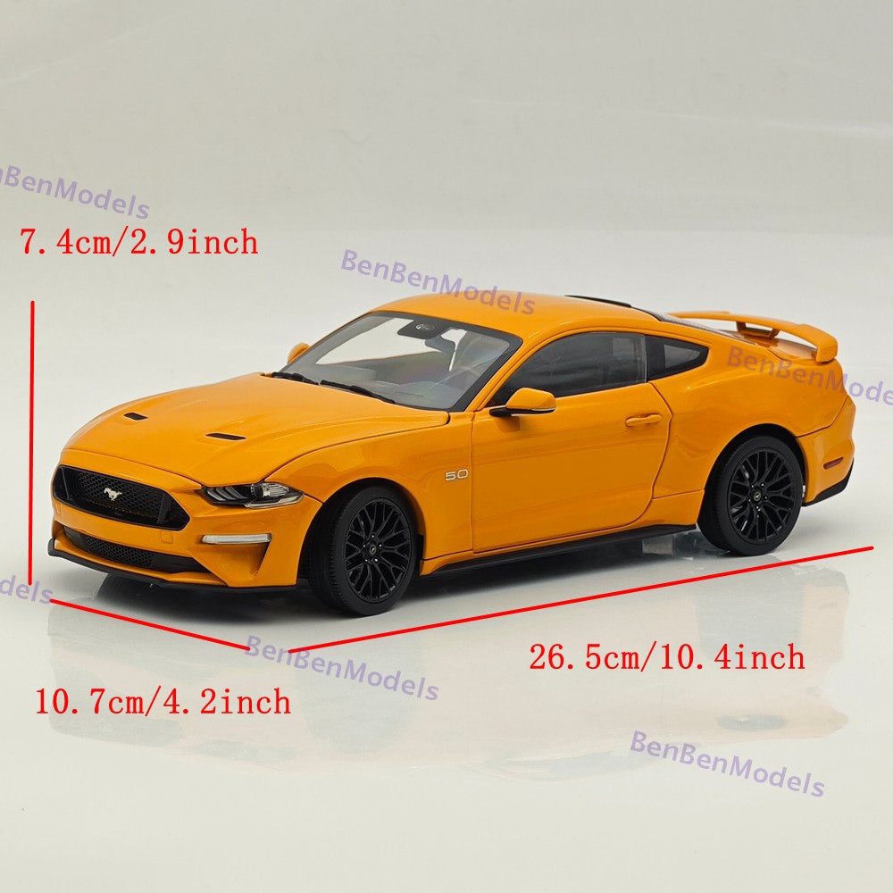 DM 1/18 Scale Replicas Ford Mustang GT 2019 Widebodykit Pack LHD Orange Fury