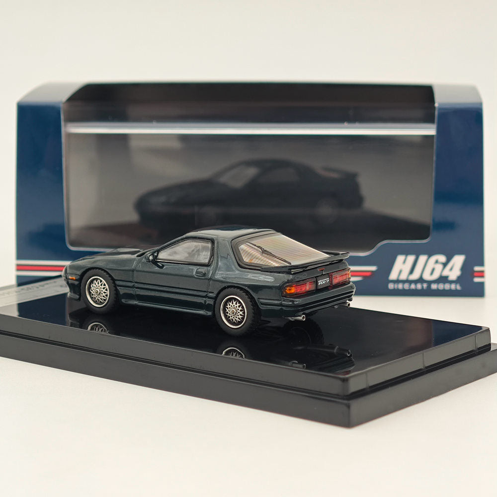 Hobby Japan 1:64 Mazda RX-7 (FC3S) Infini Shade Green HJ641043FGR Modèles moulés sous pression Collection de voitures