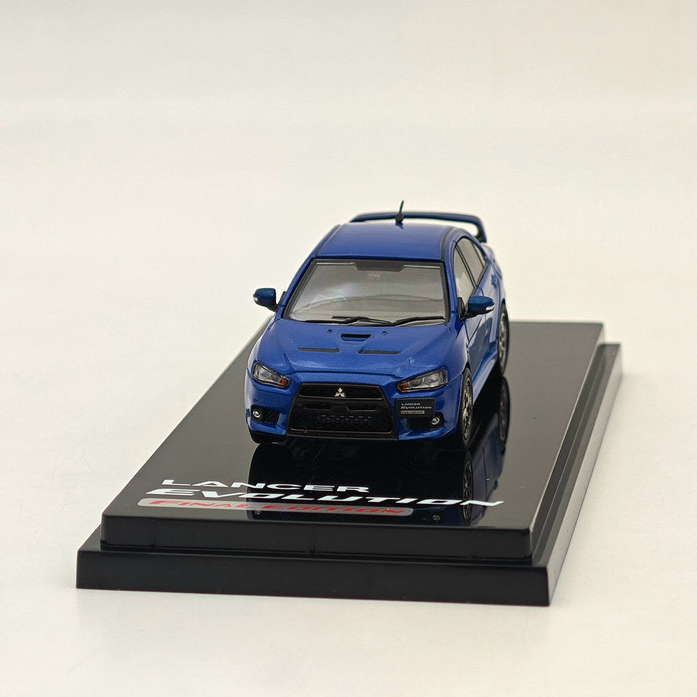 Hobby Japan 1/64 Mitsubishi Lancer Evolution X Final Edition w/Engine Display Model Lightning Blue Mica HJ642053ABL Diecast Model Car Limited Collection
