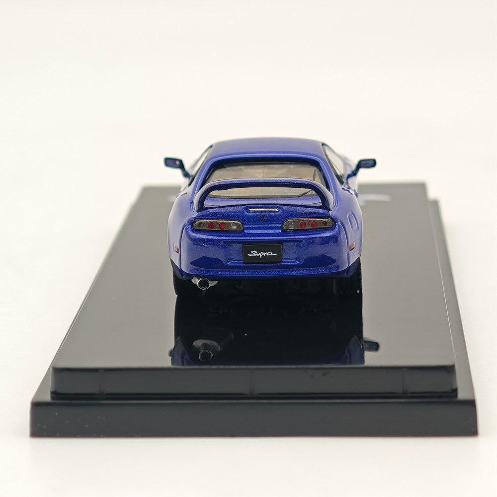 Hobby Japan 1/64 Toyota SUPRA RZ JZA80 avec pièces de spoiler actif Bleu HJ642042BL Modèles moulés sous pression Collection de voitures