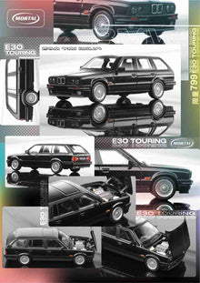 Mortal 1:64 BMW E30 M3 Style Touring Wagon Openable Hood Diecast Toys Car Models Hobby Collection Gifts Lowered Widebody