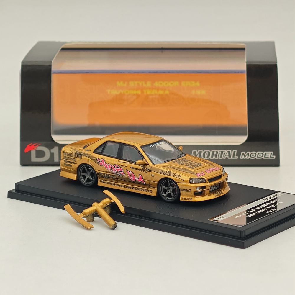 MORTAL 1:64 NISSAN BLITZ D1 SKYLINE ER34 URAS K5-660R MJ STYLE Drift Car Edition Miniature Diecast Toys Modèles de voitures Hobby Collection Cadeaux
