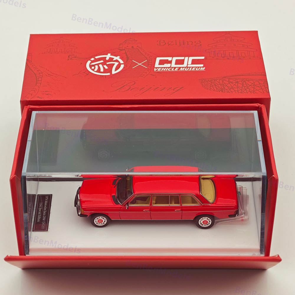 1:64 JIYI & GOC Mercedes Benz 230E V123 Beijing HEC 1976 Red Special Edition