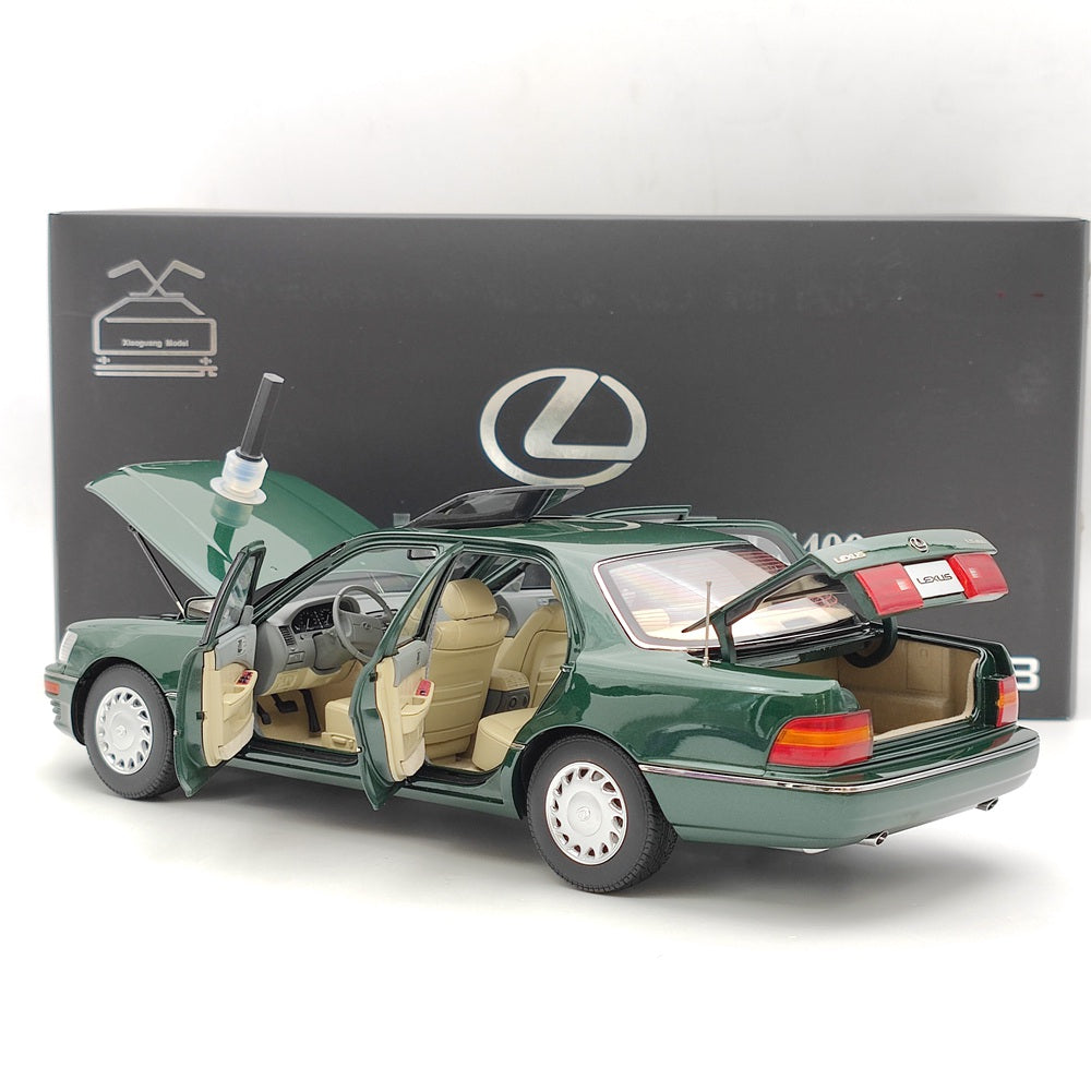1:18 Toyota Lexus LS400 Première Génération Vert Modèle De Voiture Moulé Sous Pression Collection Jouet Ouvert Cadeau