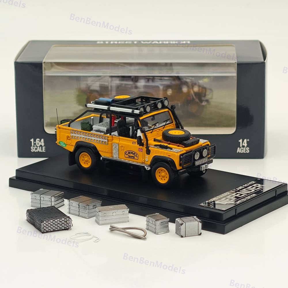 1:64 SW Yellow Camel Defender 90 Pickup Sports Model Diecast Metal Car Limited