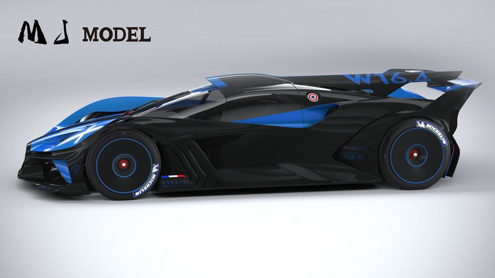 MJ 1/64 Bugatti bolide Carbon Fiber Trim Miniature Diecast Toys Car Models Collection Gifts Limited Edition