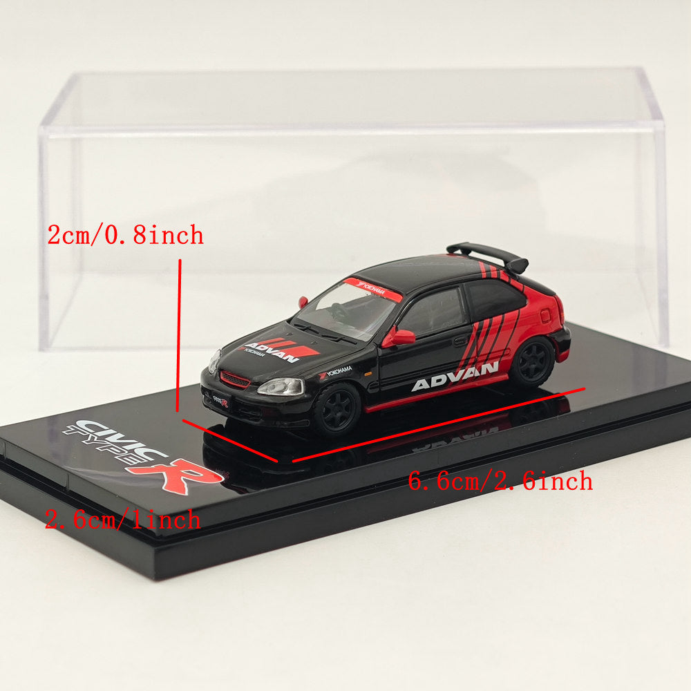 1/64 Hobby Japan Honda CIVIC TYPE R (EK9)1997 YOKOHAMA ADVAN Diecast Models Car