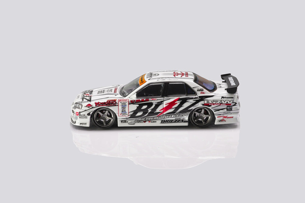 MORTAL 1:64 NISSAN SKYLINE ER34 URAS D1GP BLITZ DUNLOF Edition Miniature Diecast Toys Car Models Hobby Collection Gifts 03/06/04/07