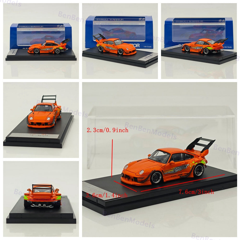 1/64 SW Porsche RWB 993 RAUH-Welt Orange Speed and Furious Diecast Metal Car