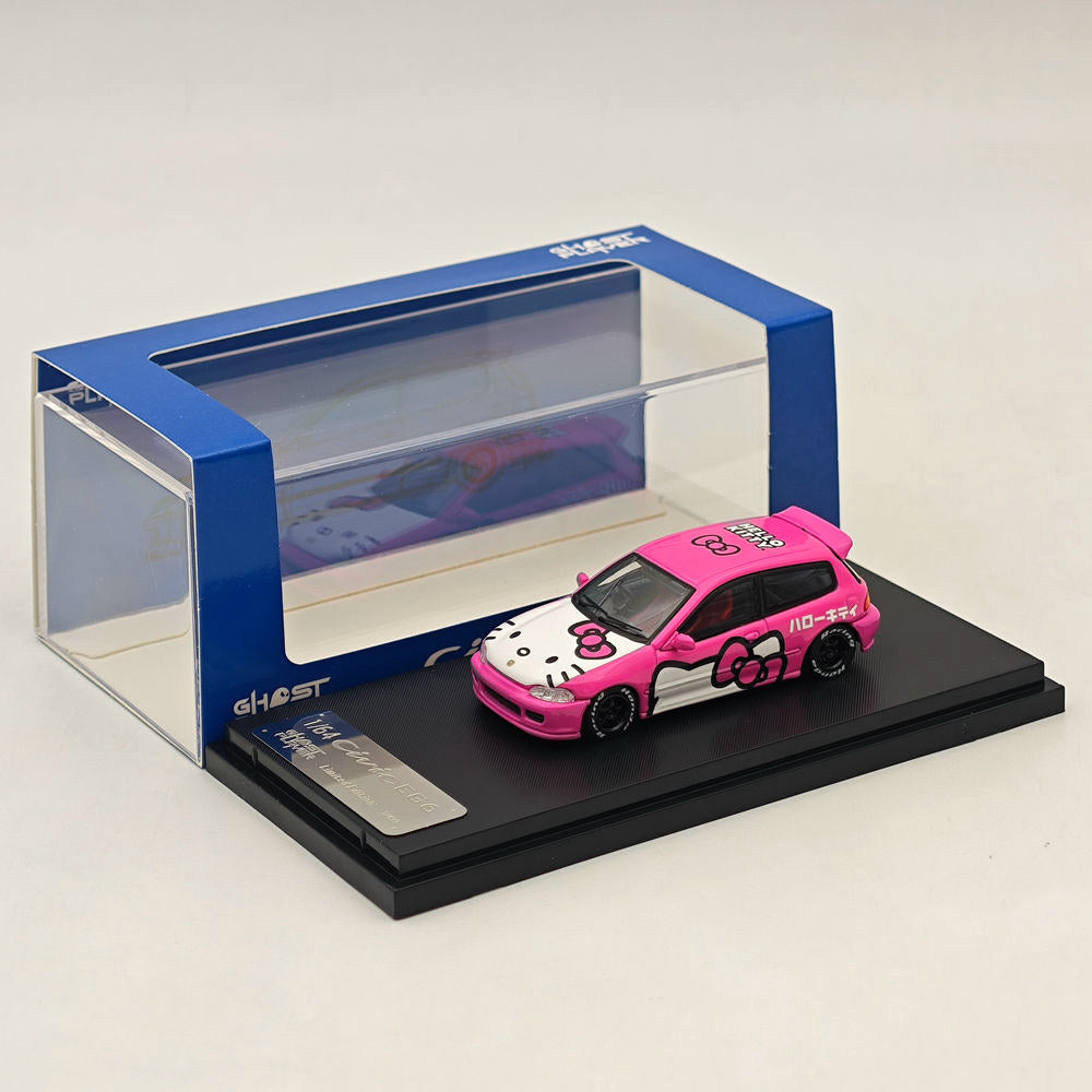 1/64 Ghost Player HONDA CIVIC EG6 Rose Modèles moulés sous pression Collection de voitures