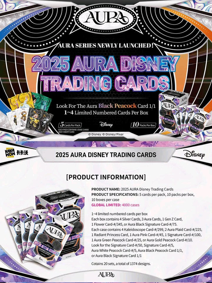 Original KAKAWOW 2025 AURA Disney Trading Cards AURA SERIES NEWY LAUNCHED Card